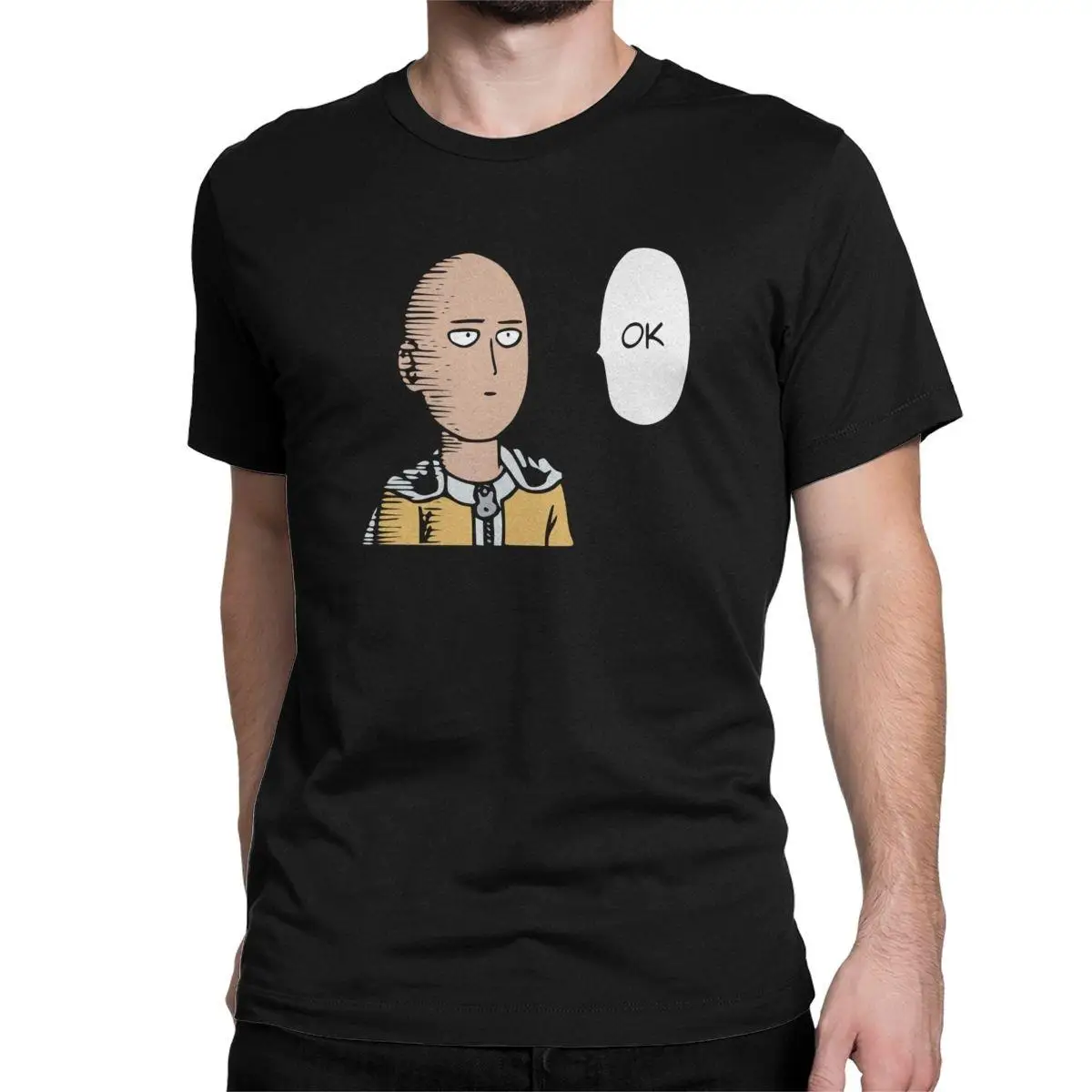 

Men's T-Shirt One-Punch Man Casual 100% Cotton Tees Short Sleeve Funny Anime T Shirts Round Collar Clothes Gift Idea