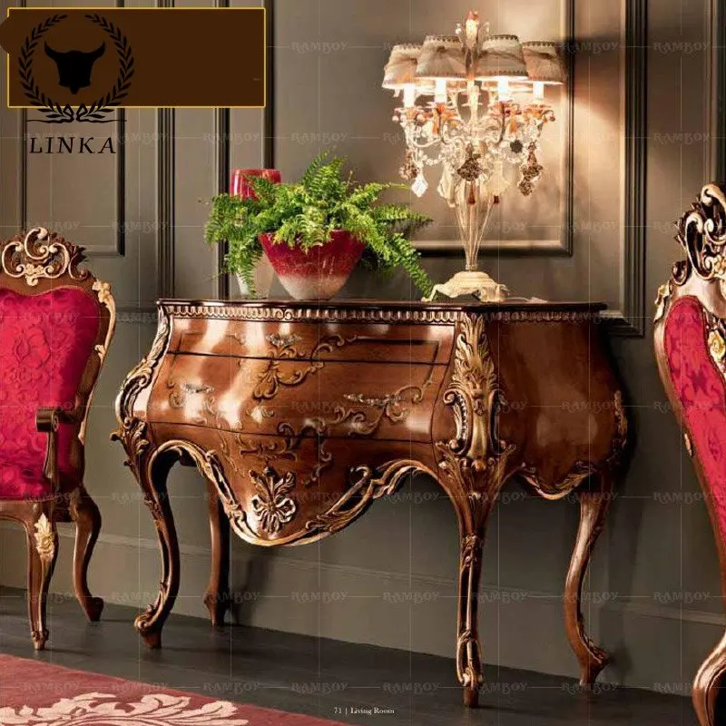 

Европейский роскошный шкаф для крыльца, резная ручная роспись, шкаф с двумя ведрами, Шкафчики для виллы