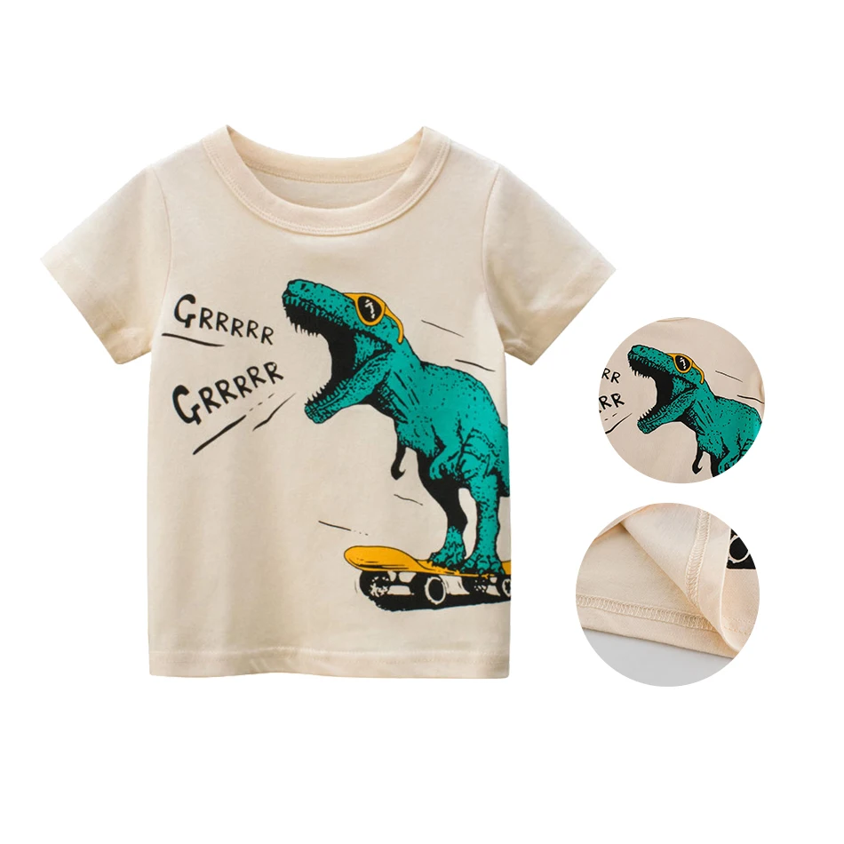 

Baby Tshirts Children Cartoon Dino Tops Boys Girls Fashion Cotton Clothes Kids Comfort Dinosaur Tees Summer 2-8 Years T Shirt