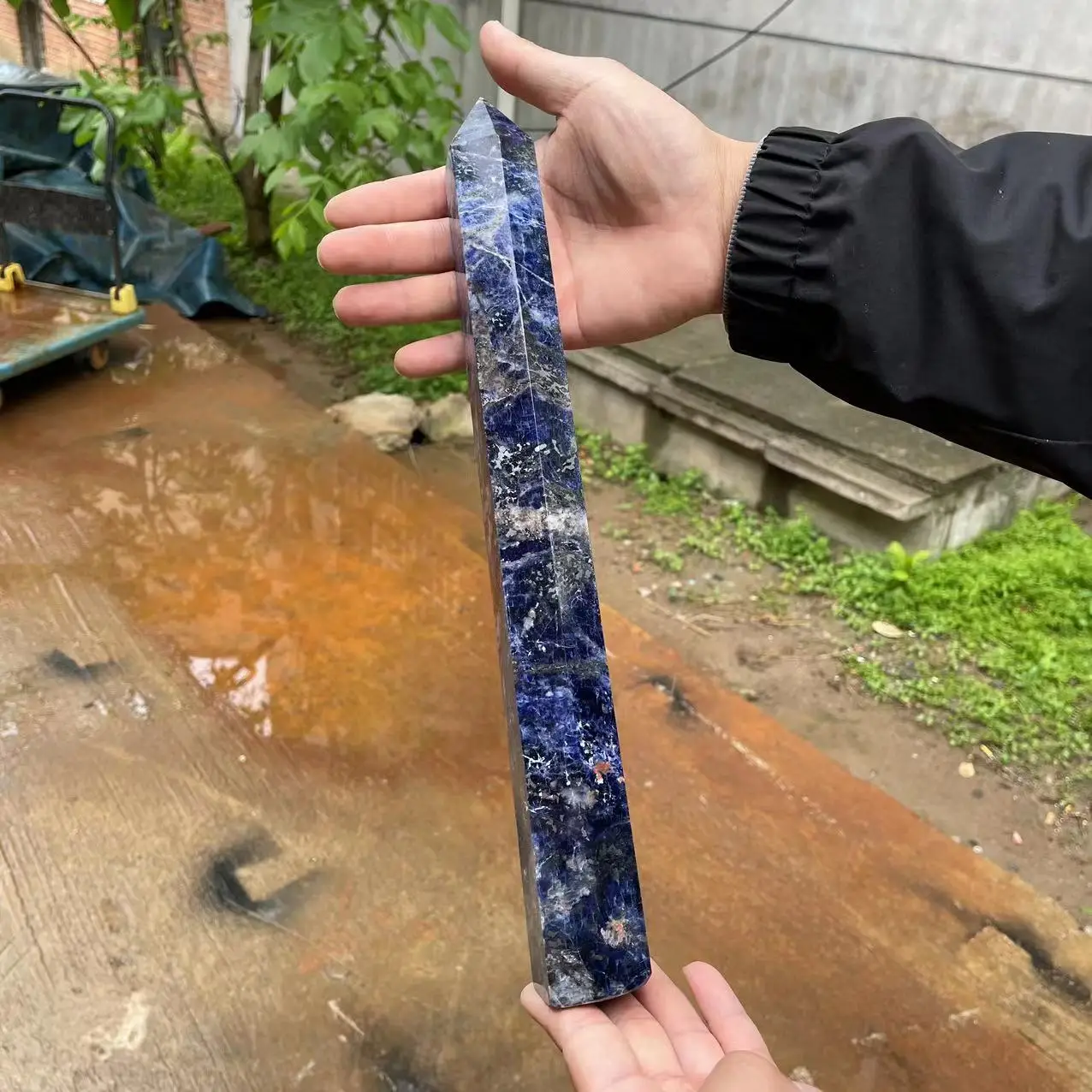 

Blue Agate Hexagonal Household Mineral Ornaments New House Gifts