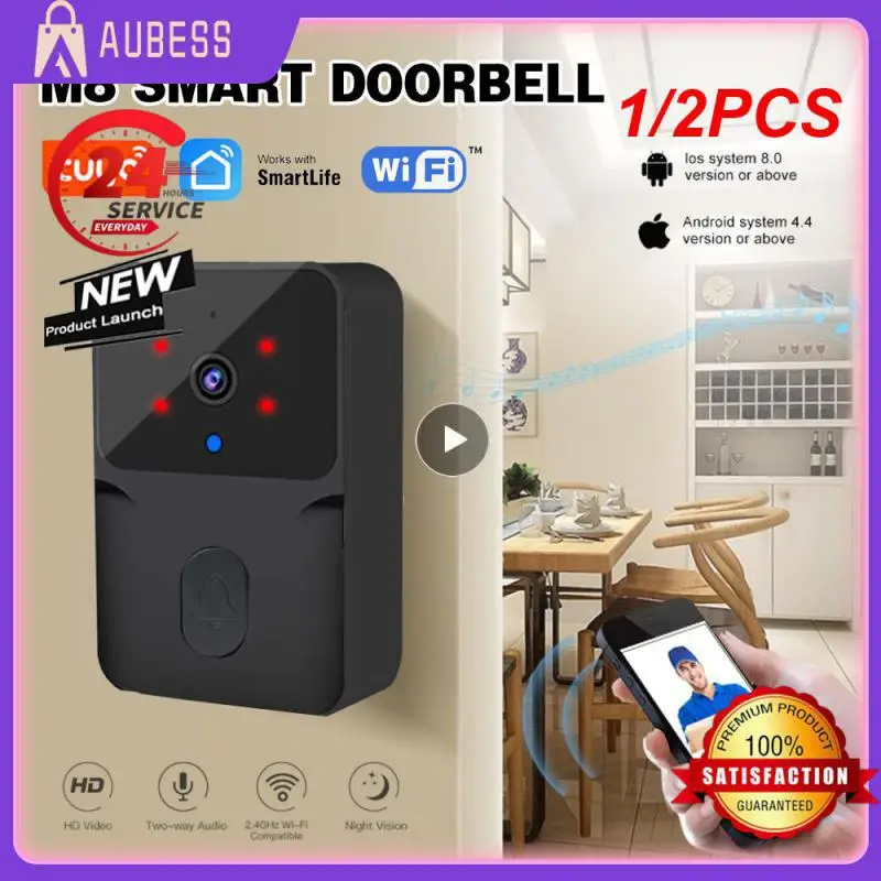 

1/2PCS Wifi Doorbell Night Outdoor Smart Door Bell Video Waterproof Smart Home Wireless Doorbell With Camera