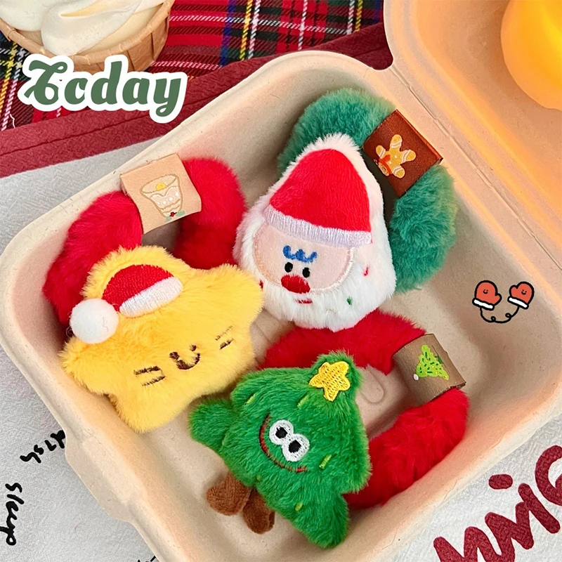 Рождественские плюшевые эластичные резинки для волос с героями мультфильмов