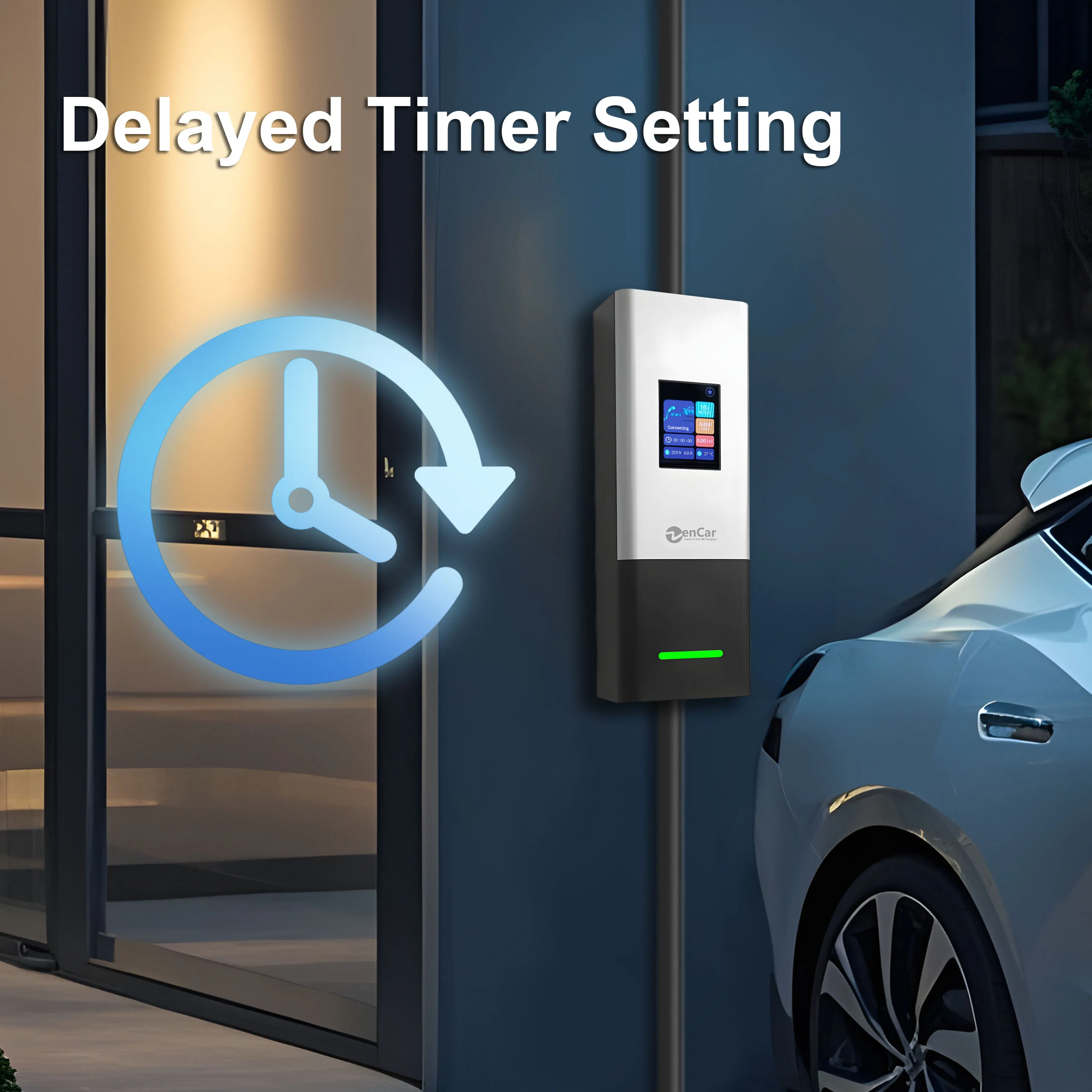 Портативное зарядное устройство для электромобилей ODM OEM 32A Zencar, новейшая модель C20, 7.4 кВт, стандарт NACS, 220В, 1 фаза, цветной ЖК-дисплей 2.8 дюйма (art.: 3920d8b537fbb) - 3920d8b537fbb