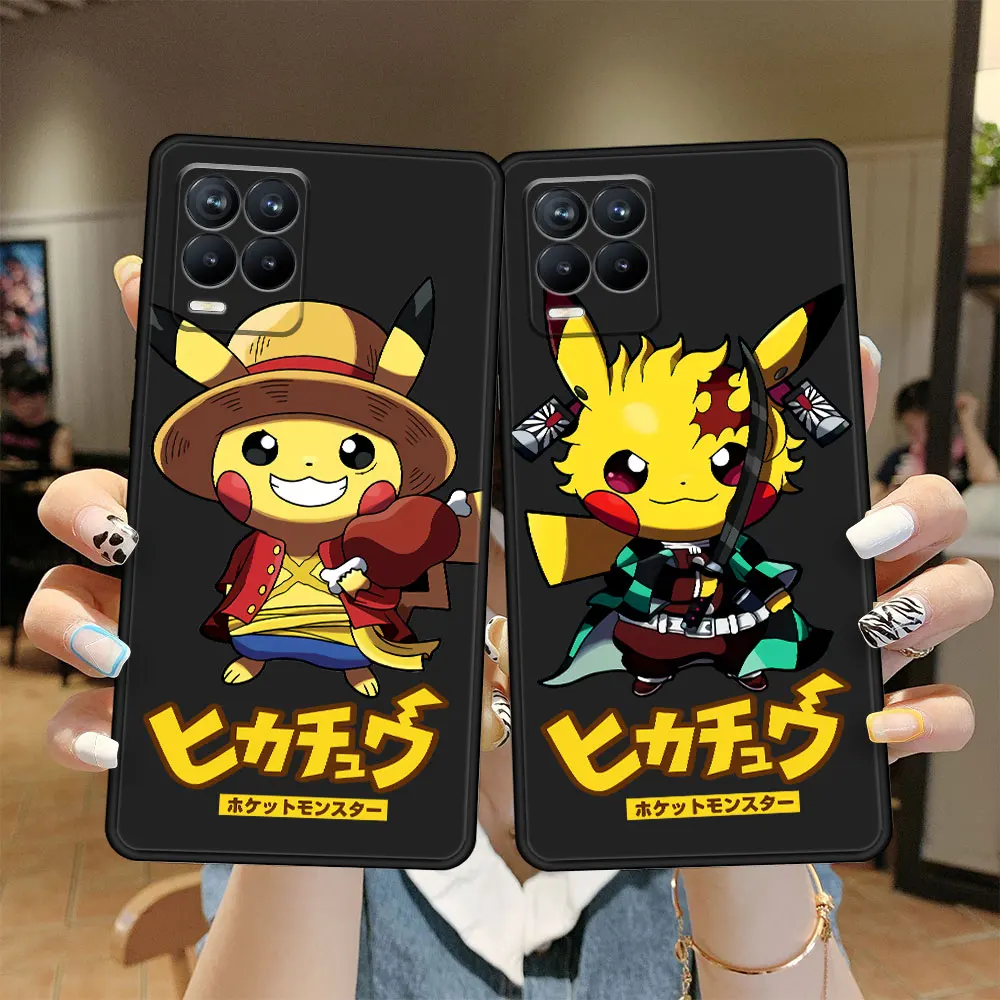 

Phone Case Coque for Realme 6 9 C21 C11 C3i 7 C21Y 8 Pro C15 GT Neo C25Y GT2 Plus 9i TPU Soft Thin Pokemon Pikachu Cartoon