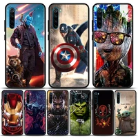marvel super heroes avengers silicone phone case for xiaomi redmi 9 9c nfc 9t 10 10c 7 8 k40 k50 pro plus soft shell cover cases