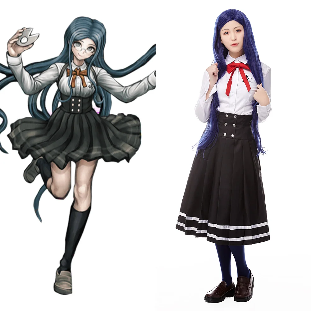 

Взрослые женщины Danganronpa Shirogane Tsumugi Косплей Костюм JK форма платье наряды Хэллоуин Карнавальный Костюм