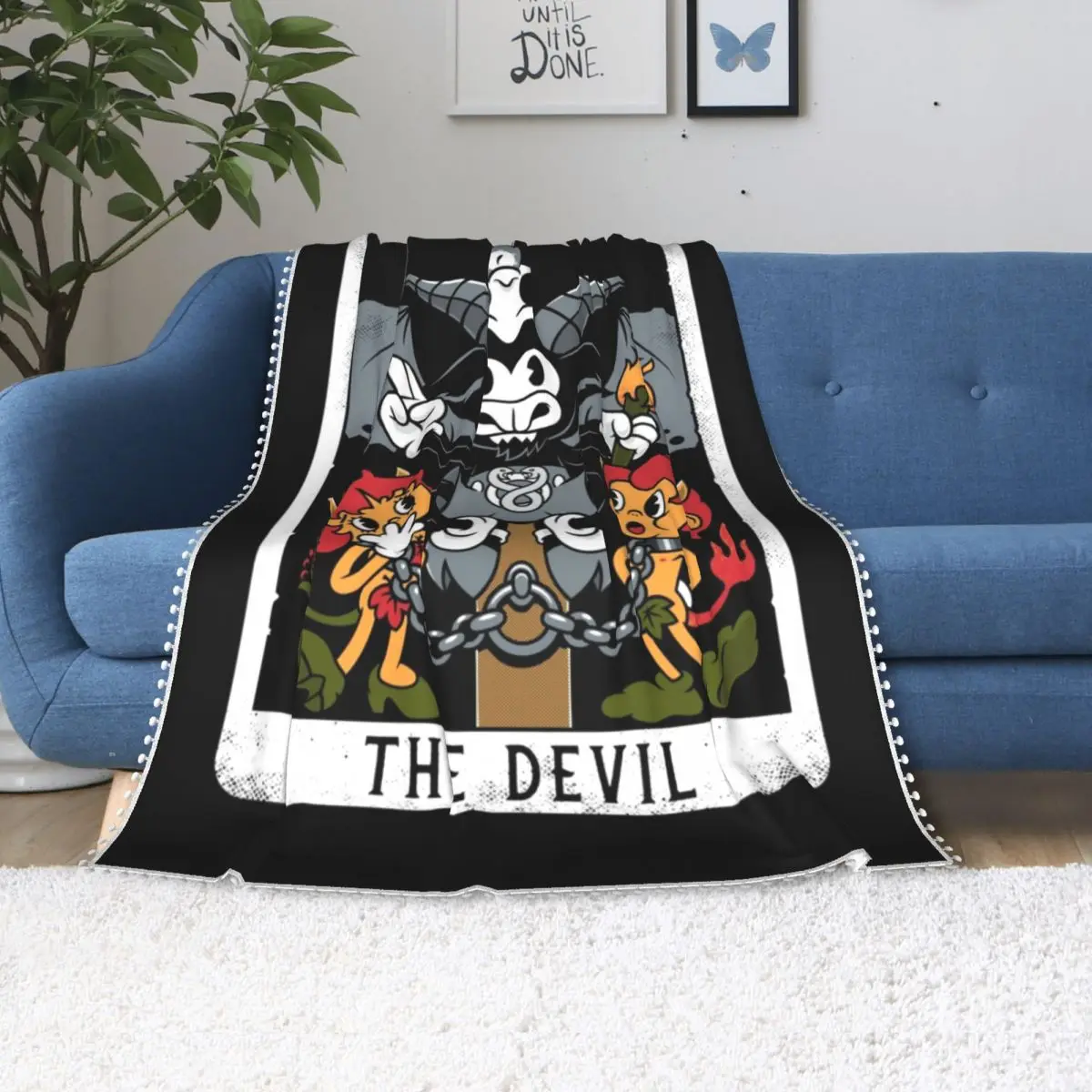 

Одеяло с дьявольским Tarot Card Baphomet, сатана, мягкое модное покрывало, цветное Флисовое одеяло для пикника