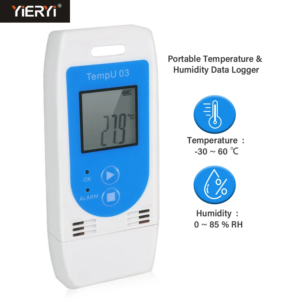 

Digital USB Temperature Humidity Data Logger Thermometer Hygrometer Recorder Temp℃/℉ RH Tester Share PDF/CSV for Lab Cold Chain