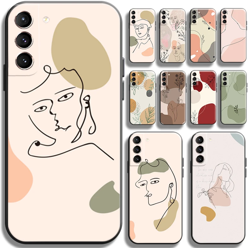 

Abstract Art Flower Line For Samsung Galaxy S22 S21 S20 Plus Ultra S21 S20 FE 5G Phone Case Full Protection Funda