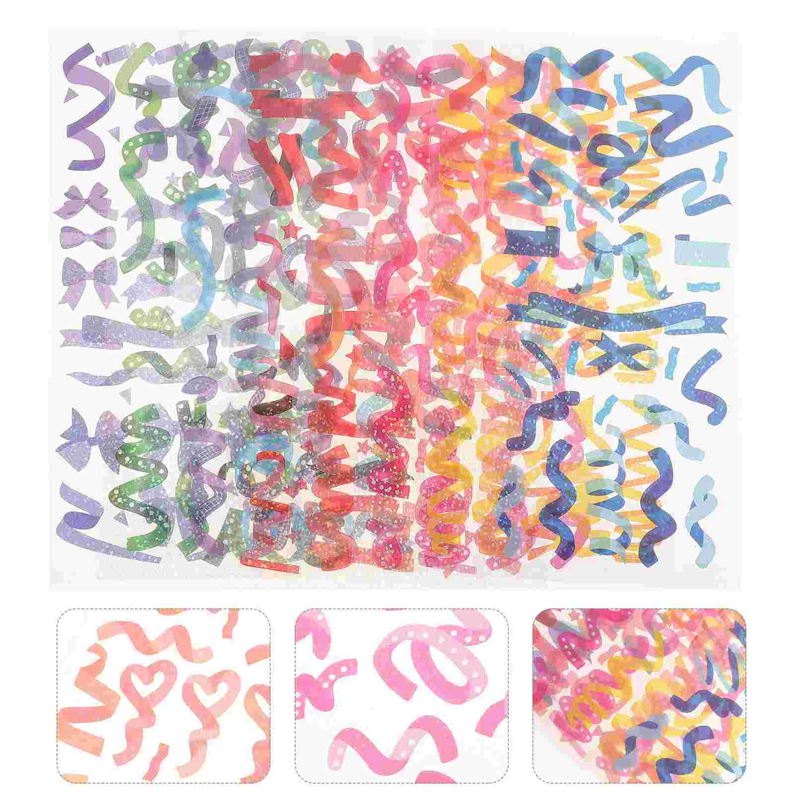 

Stickers Colorful Scrapbooking Decals Sticker Diy Laptop Planner Ribbon Journaling Decor Glitter Vintage Greeting Photos Korean