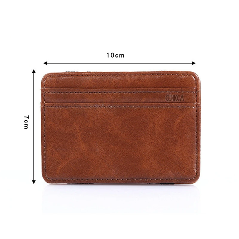 Ультратонкий мужской мини волшебный кошелек из искусственной кожи маленький