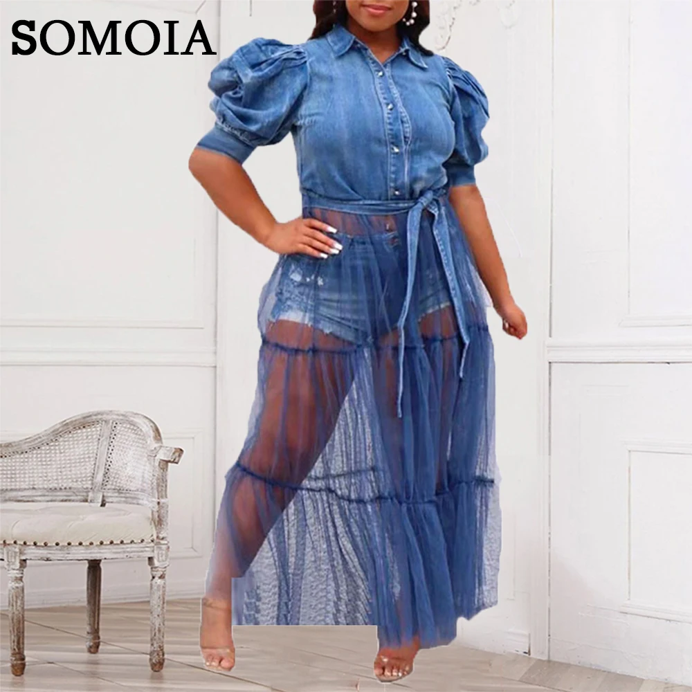 Женская одежда яркое платье Синее джинсовое однотонное с прострочкой оптовая