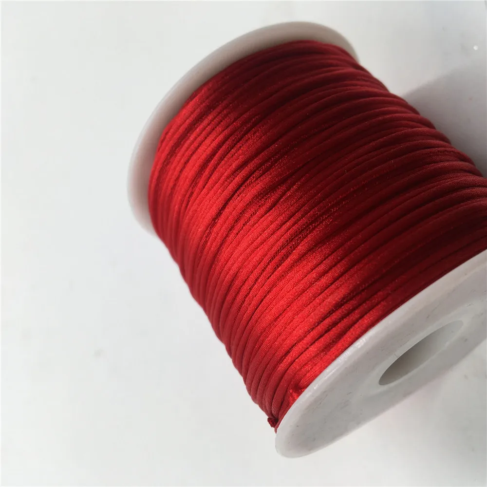 

1MM 20/50meters/Roll Red Chinese Knot Cord Macrame Silk Strong Braided Satin Rope DIY Making Beading Thread Wire