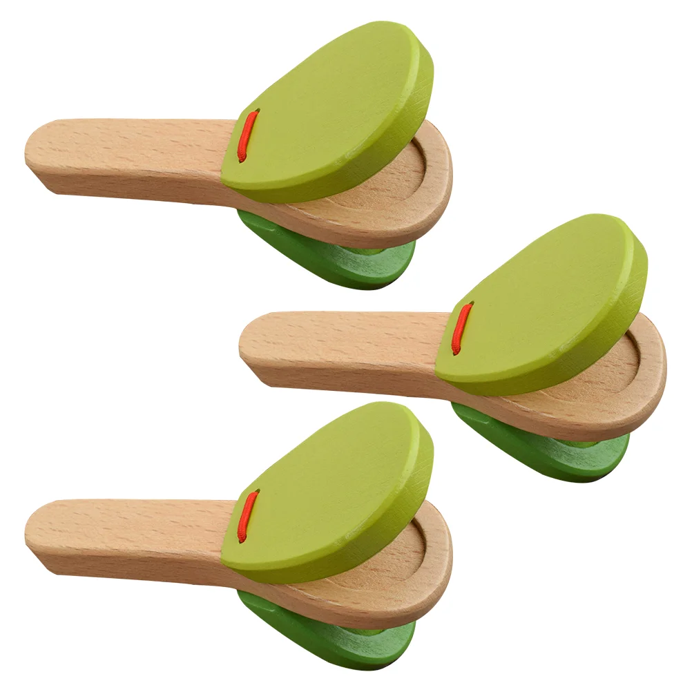 

3pcs Funny Baby Handheld Soundboards Fun Wooden Castanets (Random Style)