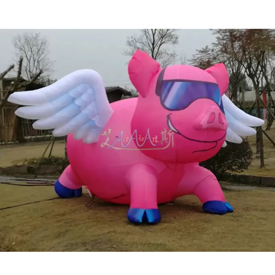 

Inflatable Animal Inflatable Pink Pig Flying Pig Used For Outdoor Events Decorations Rental For Party