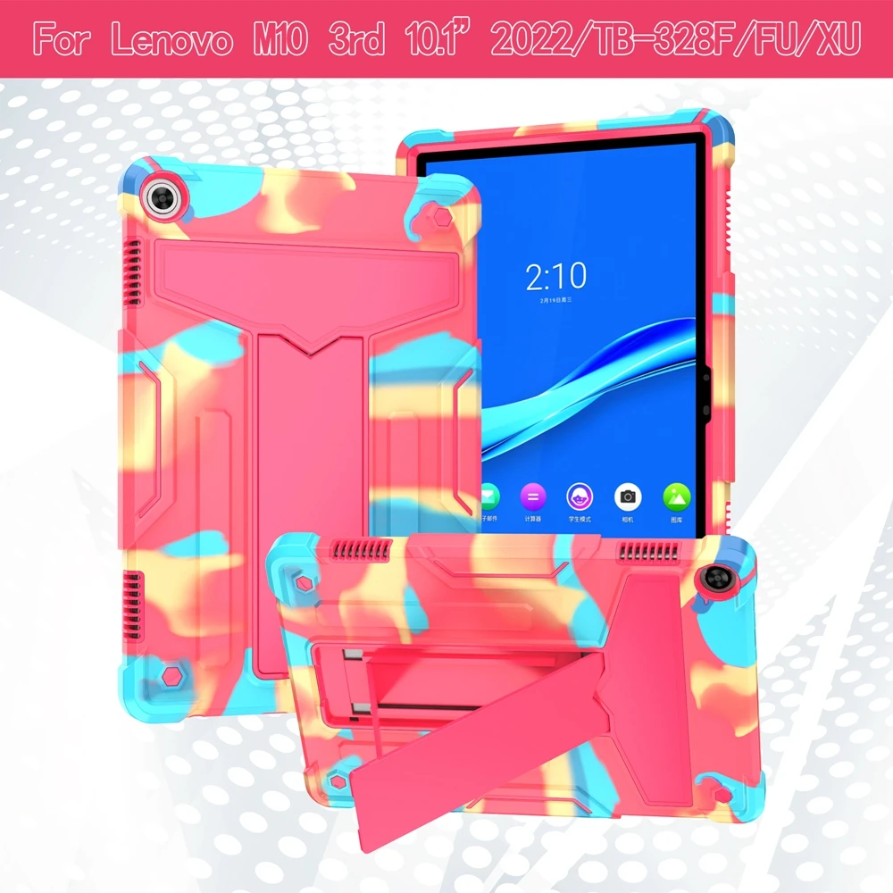 

For Lenovo Tab M10 3rd Gen 10.1 Case TB-328FU TB-328XU 2022 Case Funda Shockproof Stand PC Silicone Cover For Lenovo M10 3rd
