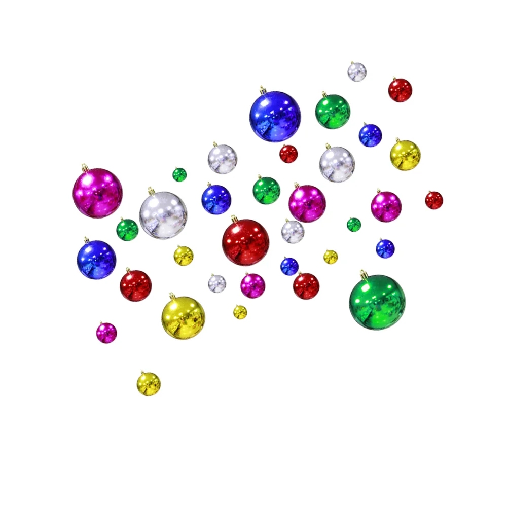 

36pcs Christmas Hanging Balls Decorative Christmas Pendant Colorful Plastic Balls for Home Shop Mall with 100m Transparent Line