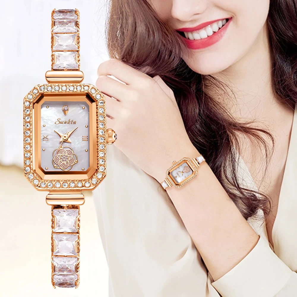 2023 Fashion Ladies Wrist Watches Dress Bracelet LIGE Brand Luxury Women Watch Crystal Diamond Quartz Watches Women Montre Femme