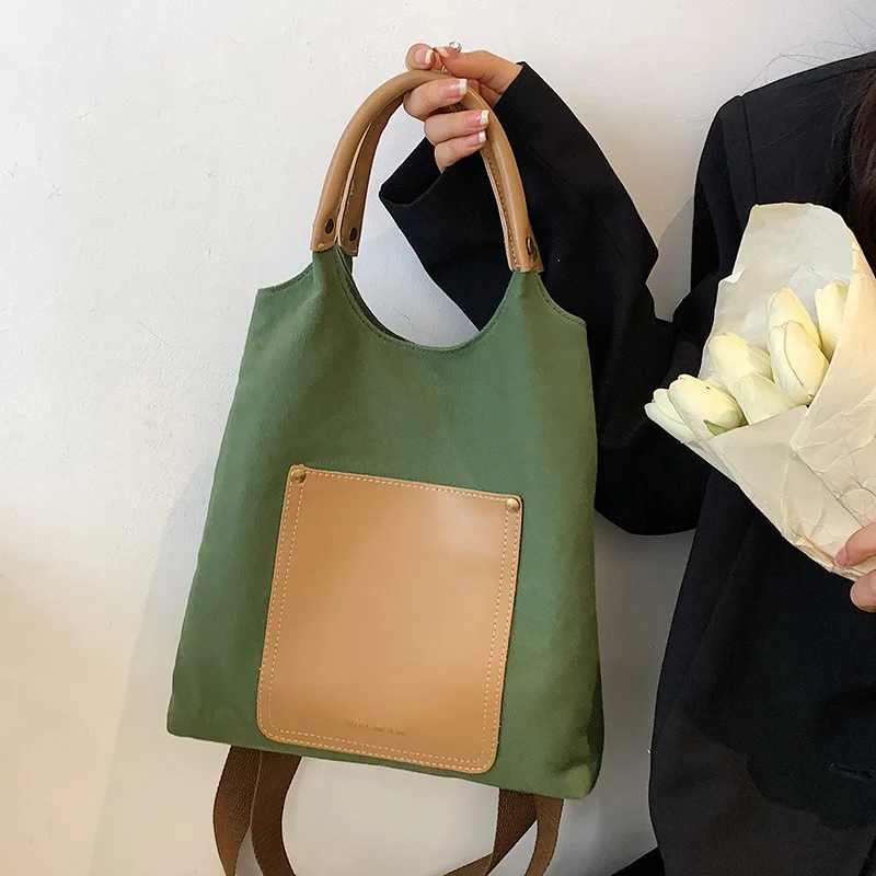 

Женская сумка-тоут через плечо, большие сумки через плечо для женщин, 2022, Женская холщовая простая роскошная дизайнерская брендовая сумка, с...