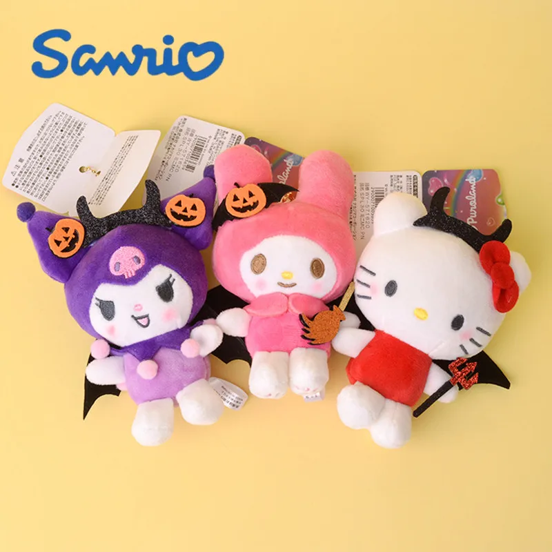 

Sanrio Kuromi Melody Hello Kitty Kawaii Cartoon Cute Plush Dolls Halloween Devil Gift Anime Plush Toys for Girls Birthday Gift
