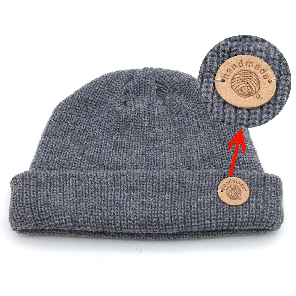 Круглые кожаные этикетки в форме шара из пряжи ярлыки ручной работы разные цвета