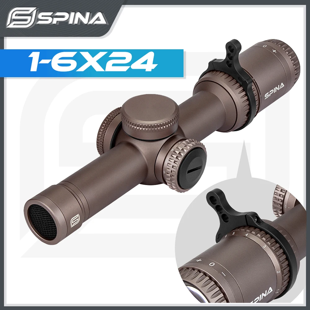 SPINA Optics 1-6X24 SFP медный цветной HD тактический прицел для охотничьей винтовки, 30 мм трубчатый прицел. 5.56.308 и т. д.