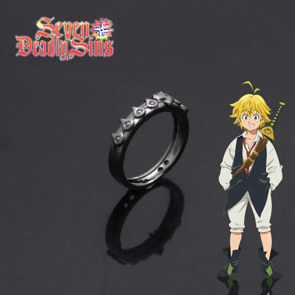 

Anime The Seven Deadly Sins Meliodas Rings Dragon's Sin of Wrath Cosplay Metal Adjustable Opening Ring Fans Props jewelry Gift