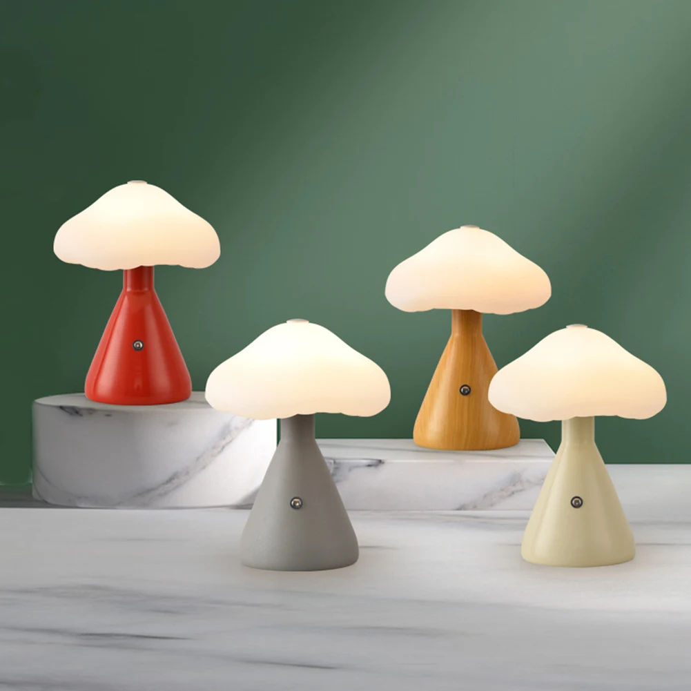

Mushroom Lamp Rechargable Atmosphere Table Lamps with Touch Switch Cute Mushroom Light Dimmable for Bedroom Decor