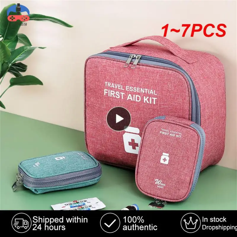 

1~7PCS Home First Aid Kit Large Capacity Empty Medicine Storage Bag Portable Travel Medicine Box Survival Bag Emergency Bag For