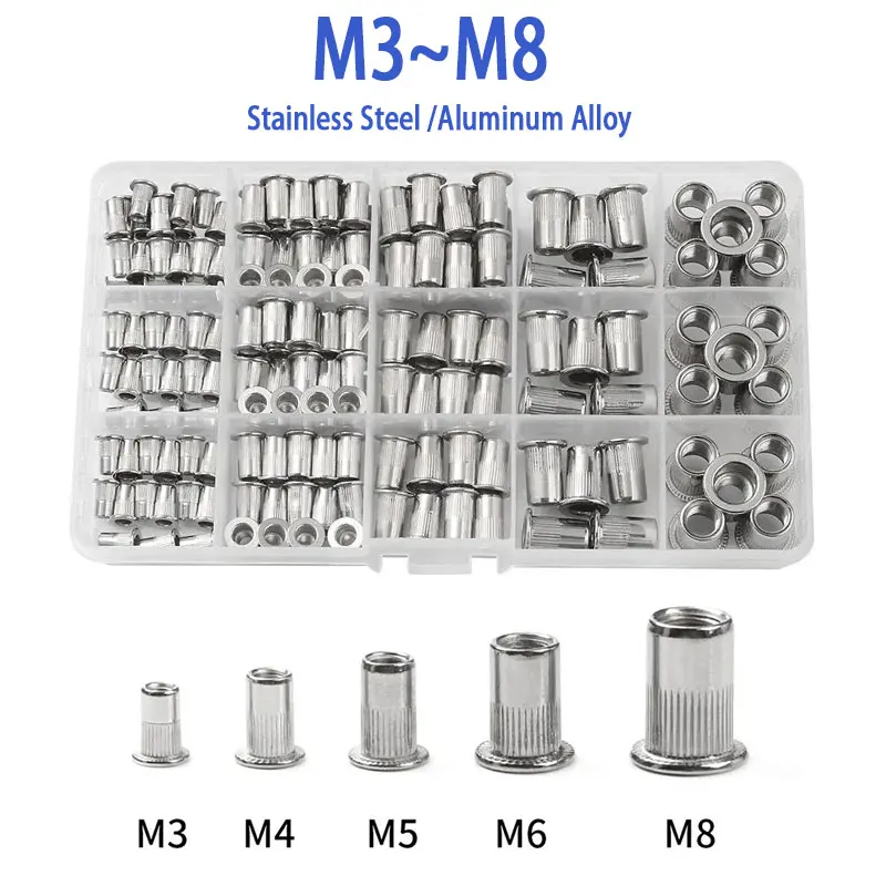 

Набор заклепочных гаек M3/M4/M5/M6/M8, 150 шт.