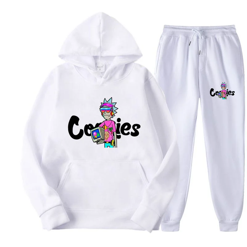 2023 New Brand Men's Tracksuit Leisure Hoodies Pants Two Piece Sets Sportswear Wool Sweatshirts Jogging Male Track Suits Cookies