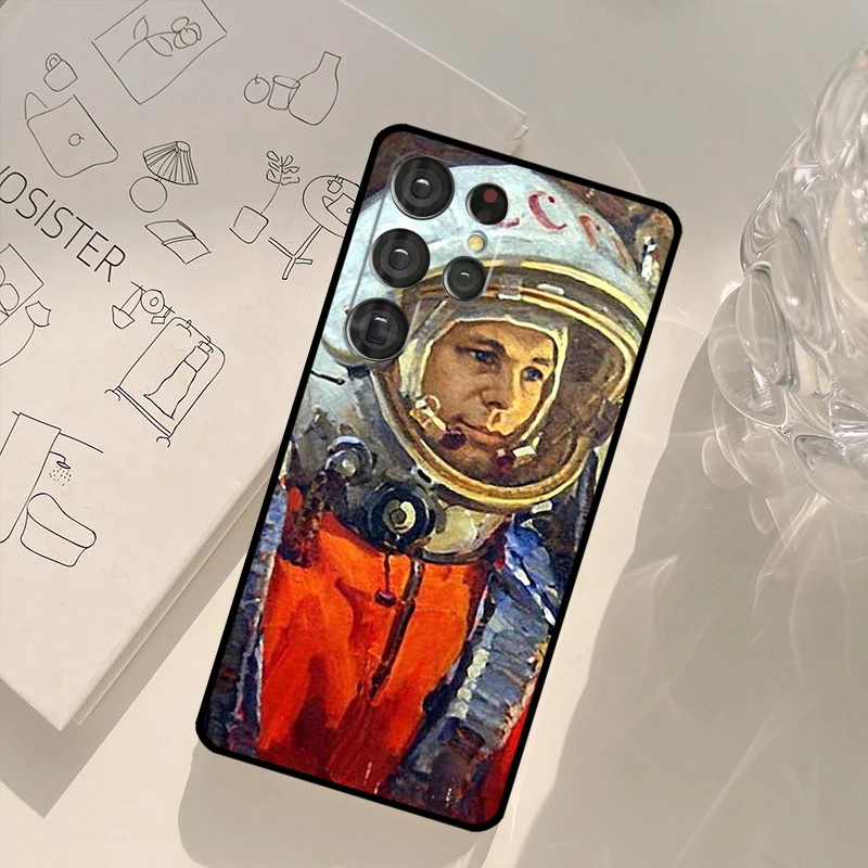 Чехол для телефона «Юрий Гагарин и Лайка» для Samsung Galaxy S25 S26 Ultra S20 S21 S22 S23 S24 Plus S10 S25 FE, задняя крышка (art.: 3920db0dba6be) - 3920db0dba6be