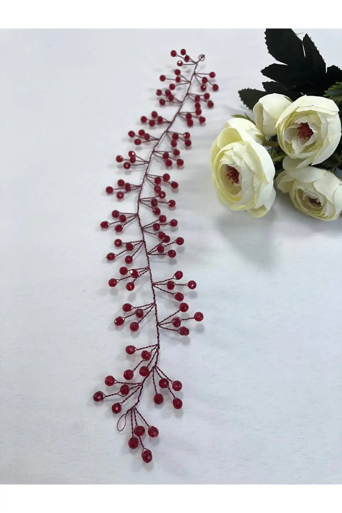 

Bridal Accessories Red Crystal Hair And Turban Accessory Wedding Handmade For Bride And Bride