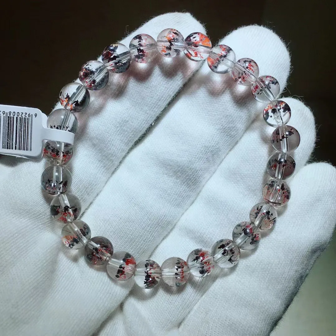 

Браслет женский/мужской кварцевый с кристаллами, 7 мм