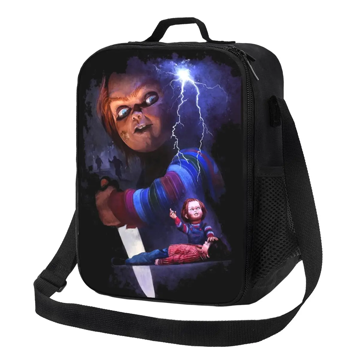 

Devil Doll Chucky Thermal Insulated Lunch Bag Child's Play Slasher Horror Movie Portable Lunch Tote Multifunction Bento Food Box
