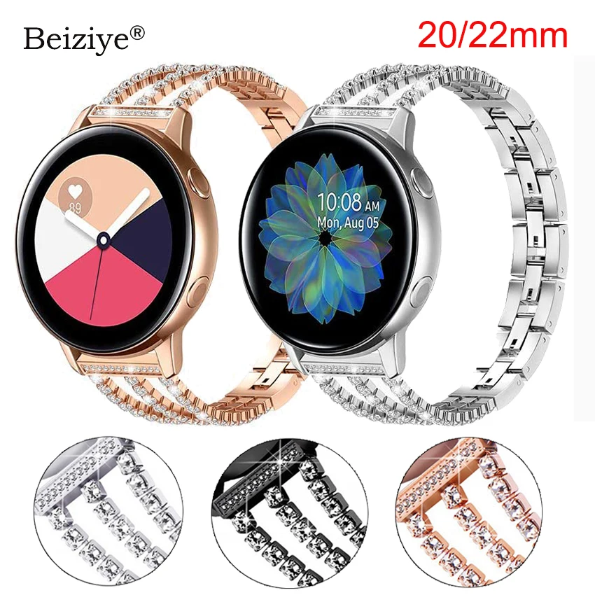 

20 22mm Women Watch Strap for samsung galaxy watch active 2 44mm 40mm bracelet for galaxy watch 46mm 42mm s3 huawei gt 2e strap