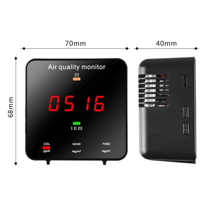 Air Monitoring Indoor Quality Sensor Formaldehyde Tester Fit For Carbon Dioxide TVOC