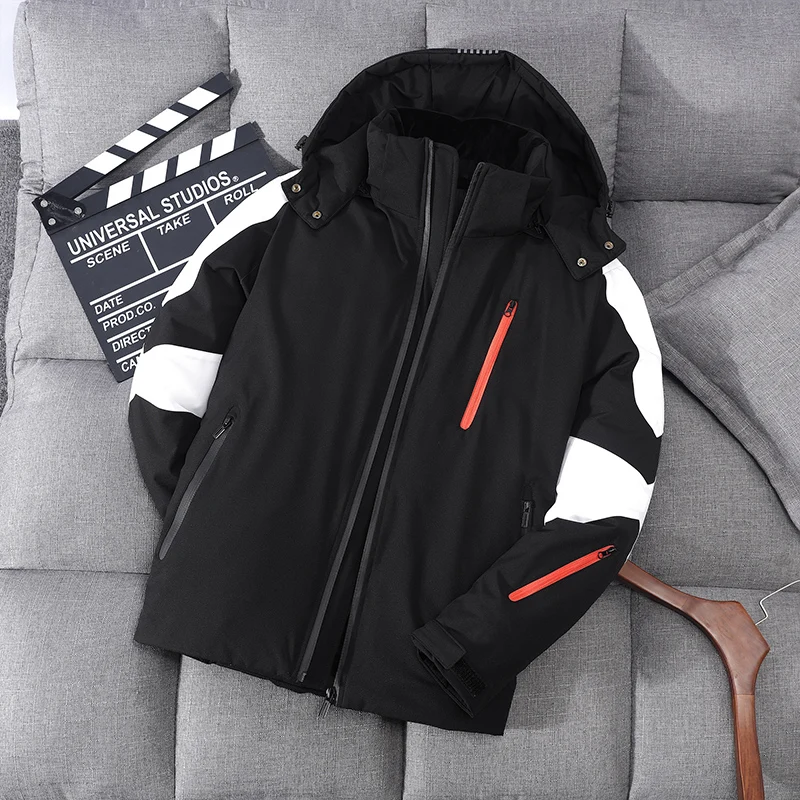 New Korean Autumn and Winter Men's Casual Couple Coat Hooded Down Coat Short Fashion Brand Lightweight Warm keeping