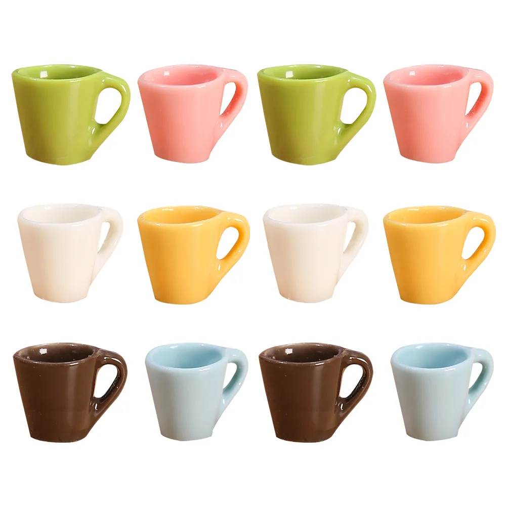 

12 Pcs Cup Ornaments Desktop Decoration Vintage Cups Beer Mug House Mug Resin Home Tableware Decors Vintage Accessories