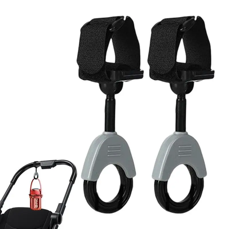 

Stroller Hanging Bag Hook Durable 360 Degree Rotation Adjustable Stroller Clips To Free Up Hands Multipurpose Hooks For Grocery