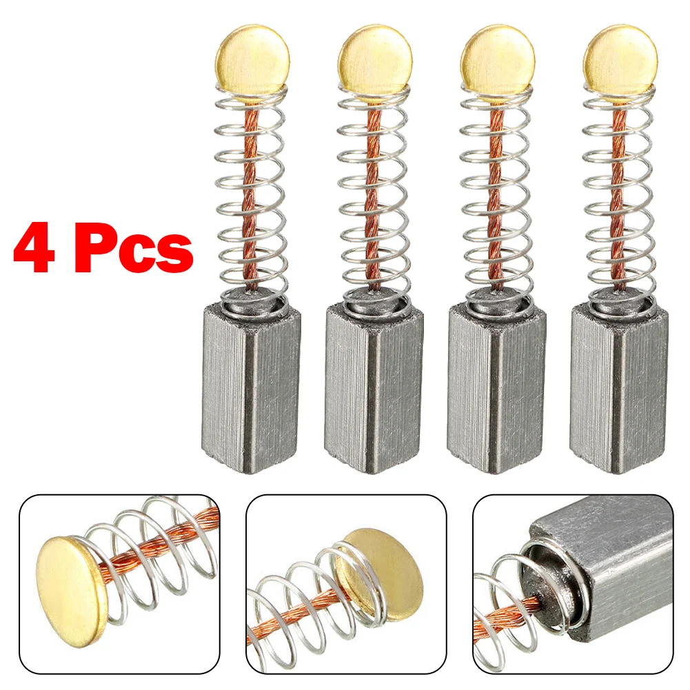 

4pcs 10mmx5x5mm Electric Motor Carbon Brushes For Electric Drills Hammer Drills Dust Collectors Motorcycles Circular Saws