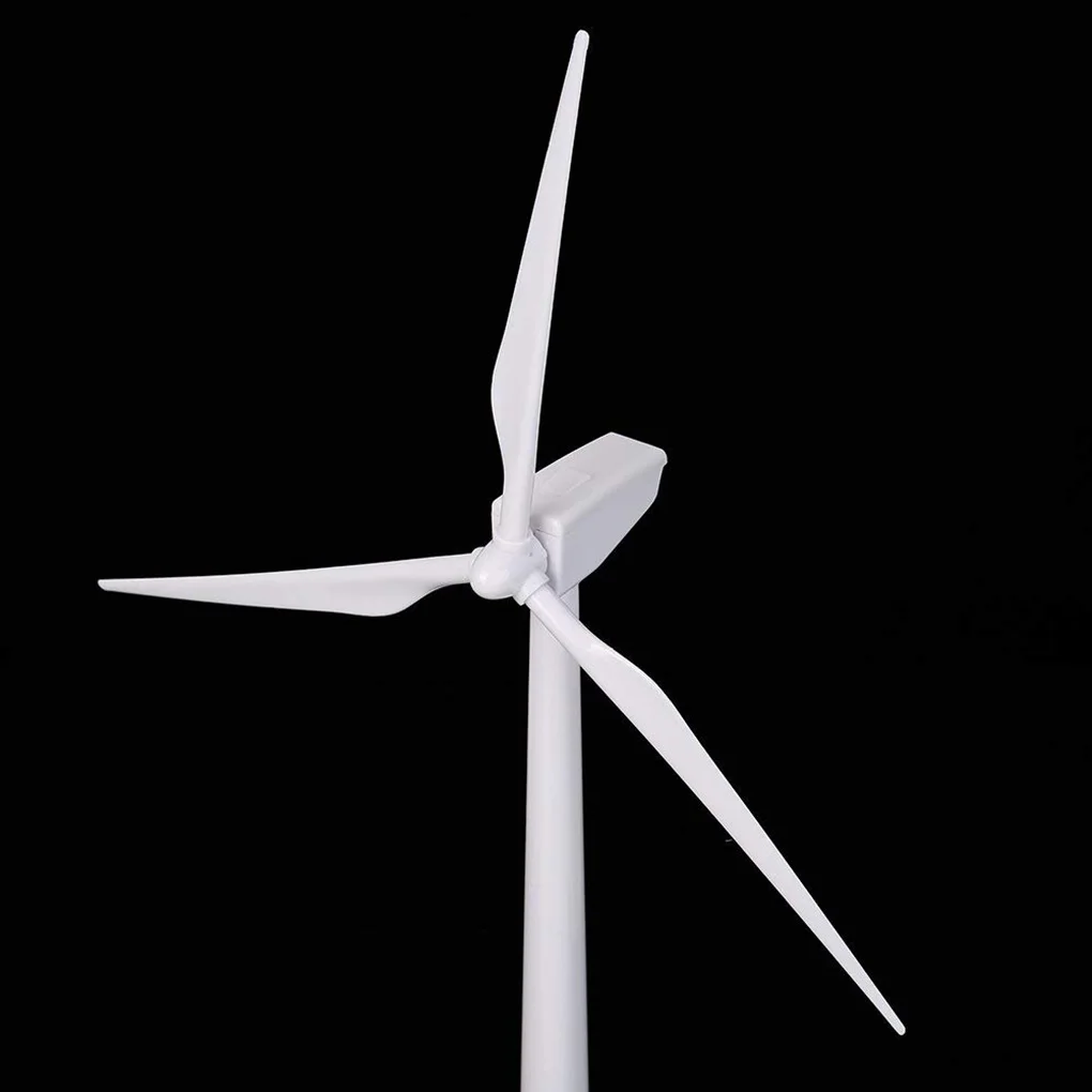 

Desktop Wind Turbine Model Solar Powered Windmills ABS Plastics White Home Office Decoration