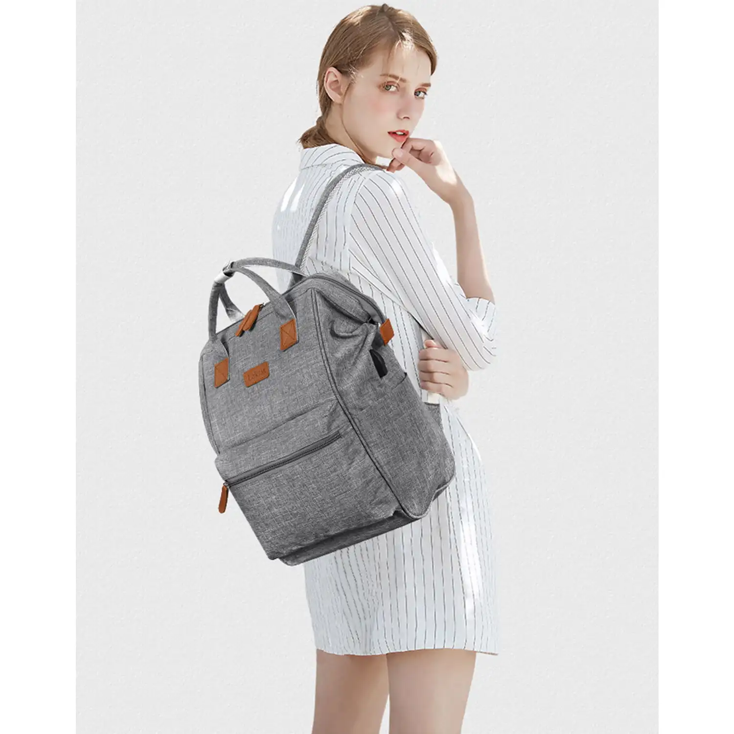 Laptop Backpack Bags Work Backpack Flight Approved 15.7 in Laptop Purse Waterproof Travel Back Pack with USB Charging Port for M
