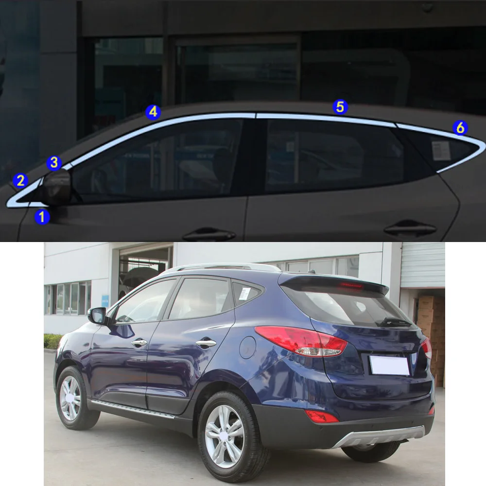 

Наклейка для автостайлинга для Hyundai IX35 2010 2011 2012 2013 2014 2016 2017 2018, декоративная оконная полоса, средняя полоса, отделка рамки