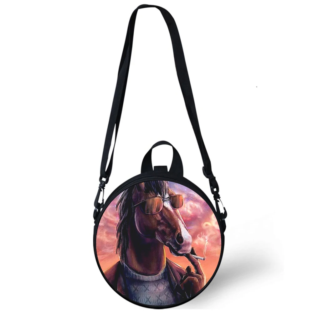 Bo Jack Horseman Child kindergarten Bag 3D Print Crossbody Shoulder Bags For School Women Mini Round Bagpacks Rugtas Bag