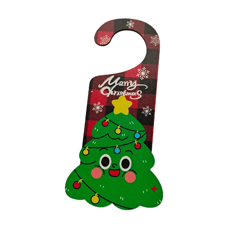 

Custom design Christmas decorations Wooden door Hanging Santa Snowman party decoration atmosphere decorate doorknob hangings