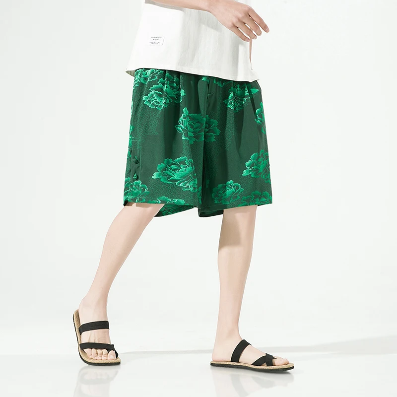 

KUANGNAN Ice Silk Shorts Men Luxury Half Pants Men's Clothing Summer Street Wear Male Clothes Sport Streetwear Sale 5XL 2023