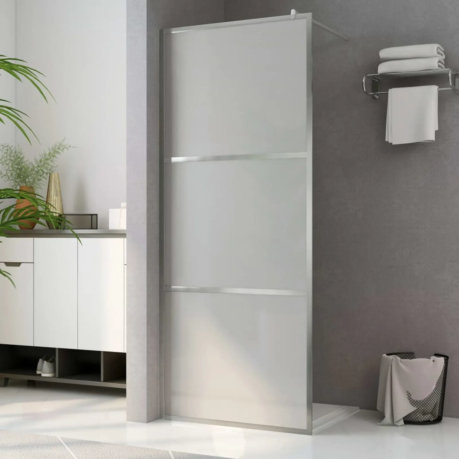 

Walk-in Shower Wall with Whole Frosted ESG Glass 39.4"x76.8"
