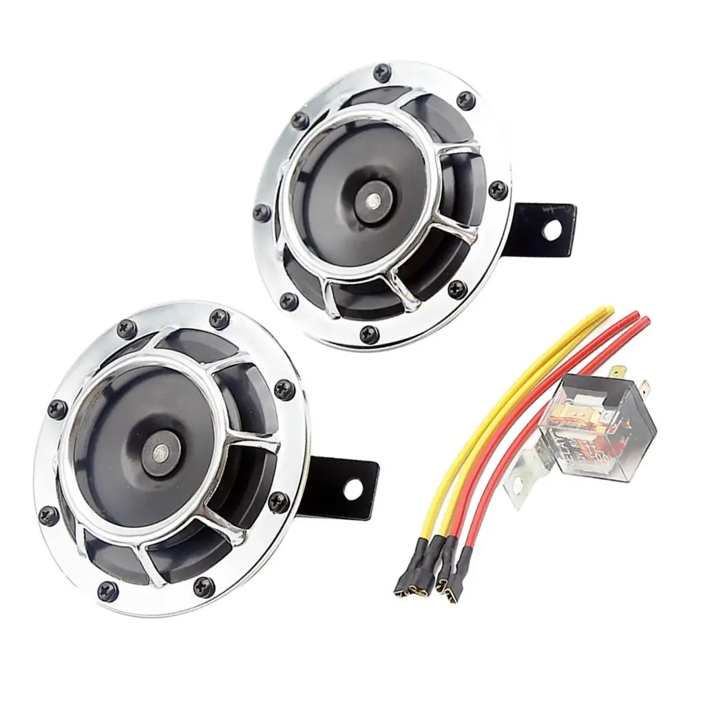 

2pcs Horn 12V High /Low Tone Twin Horn Kit Sliver Car Auto