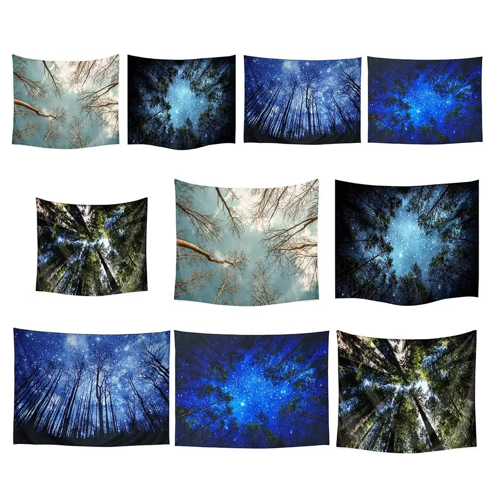 

Sky Print Tapestry Wall Hanging Carpet Yoga Travel Picnic Mat Home Art Decor Use for Tablecloth Beach Throwing and Wrapping